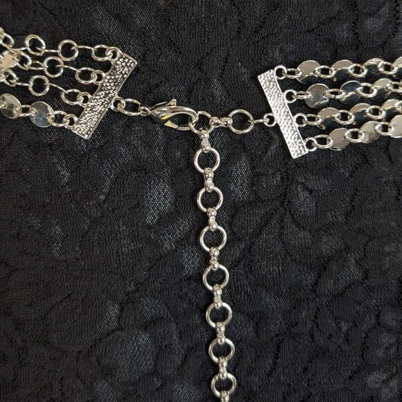 (2/$20) V. Silver Circles Dangling Tassel Belt - Picture 4 of 6